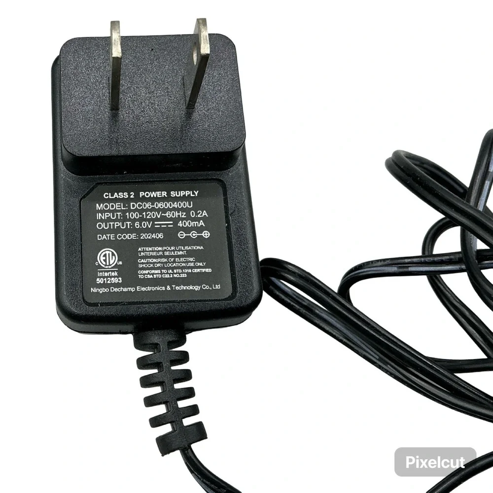 Ningbo Dechamp DC06-0600400U AC Adapter 6V 400mA Class 2 Power Supply Black